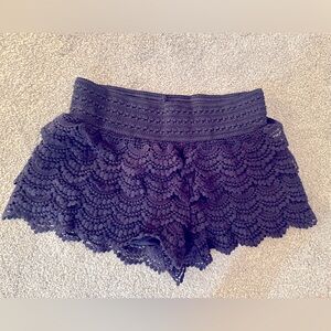 Small navy blue lace shorts